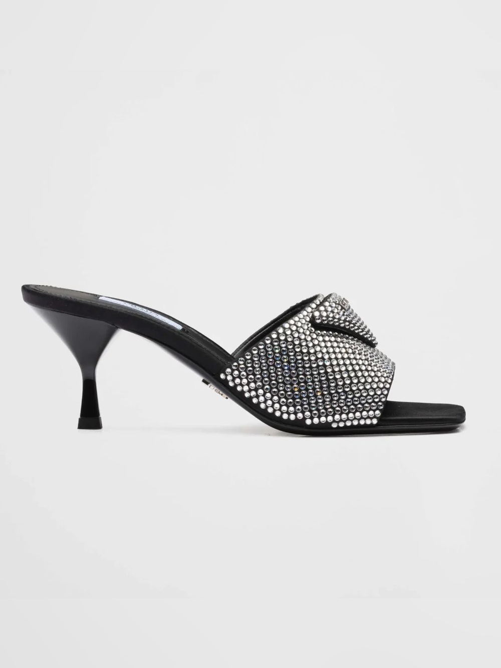 Prada SATIN HEELED SANDALS WITH CRYSTALS - Picture 3 of 15
